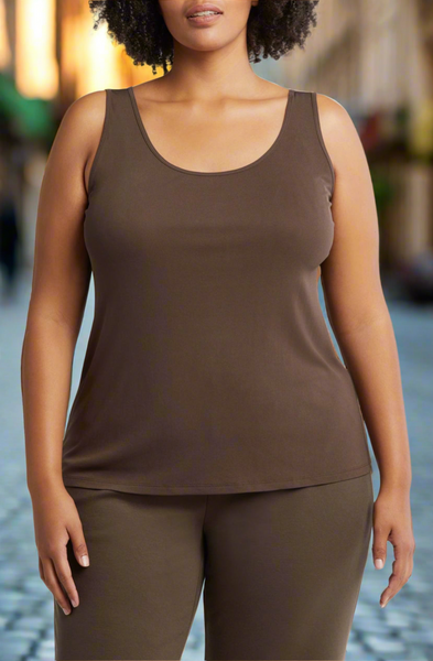Eileen Fisher Scoop Neck Silk Tank Color Wren Plus Size 2X