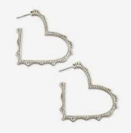 Kendra Scott Sophee Heart Silver Hoop Heart Earrings