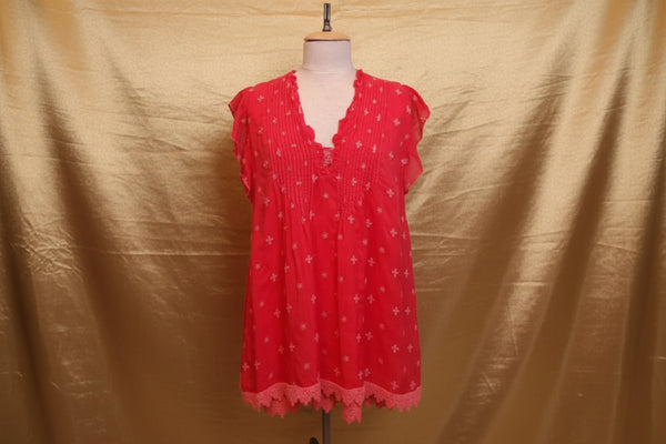 Johnny Was Anthena Tunic Coral Passion Fruit Large