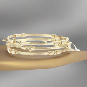 Bourbon And Boweties Bangle Bracelet Stackers Set of 3 Gold Plated Brass-Standard & Large Size