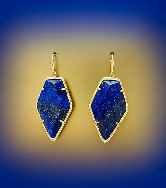 Kendra Scott Framed Tessa Gold Blue Lapis Drop Earrings