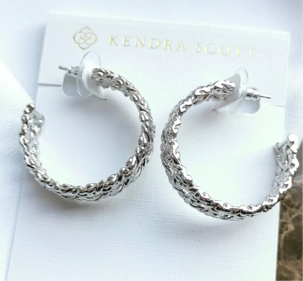 Kendra Scott Natalie Silver Hoop Earrings In Silver