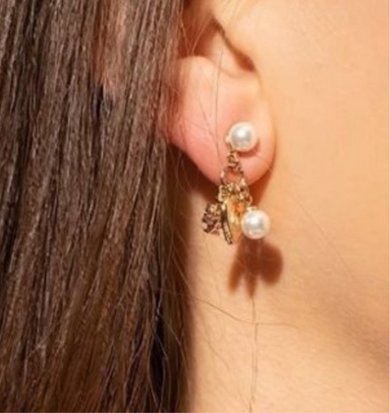 Tory Burch Kira Charms Gold Drop Earrings