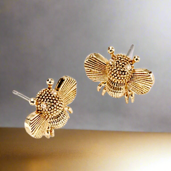 Kate Spade All Abuzz Honey Bees Gold Studs