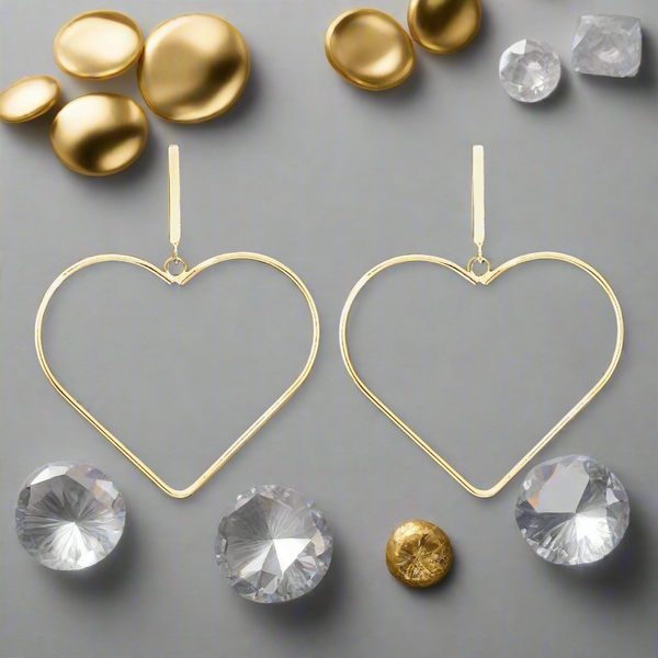 Shashi The Ryder Polished Gold Heart Earrings