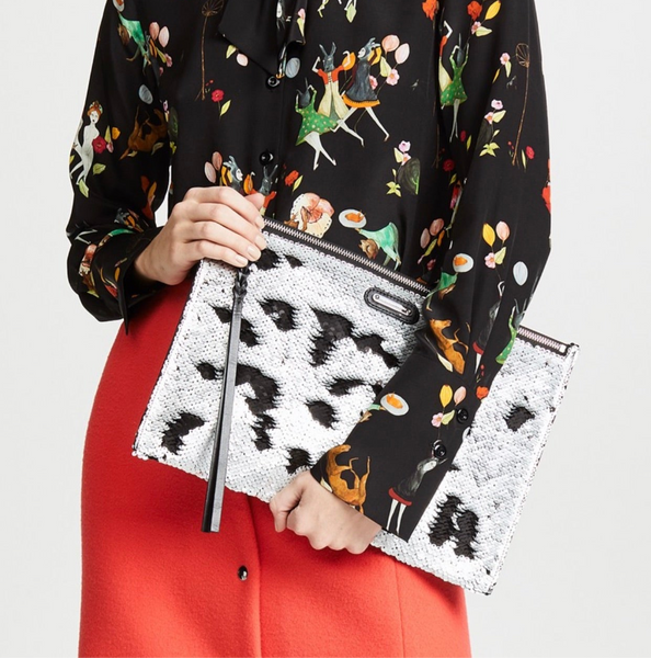 Rebecca Minkoff Sequin and Leather Clutch Bag