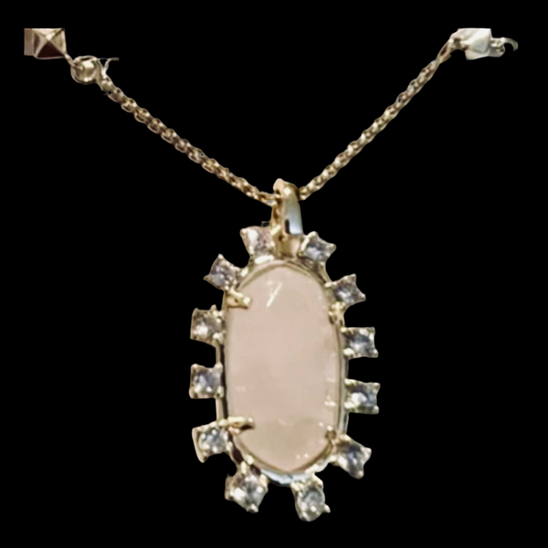 Kendra Scott Gold Pendant Necklace In Soft Pink Mother of Pearl