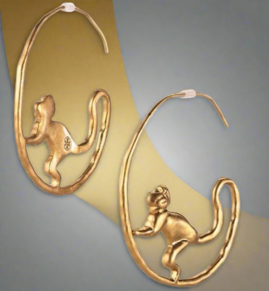 Tory Burch Monkey Call Of The Wild Hoop Earrings