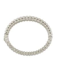 Kendra Scott Natalie Hinge Bangle Bracelet In Rhodium Plated Silver