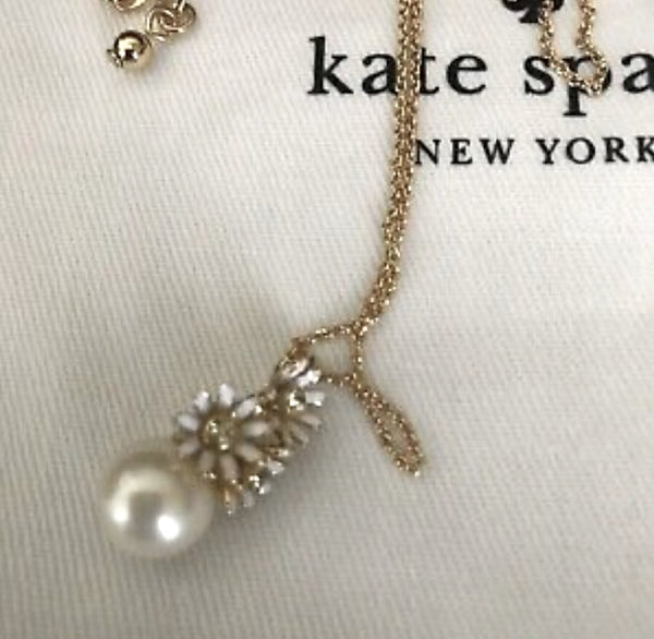 Kate Spade New York Loves Me Flower & Pearl Stud Earrings & Necklace Set