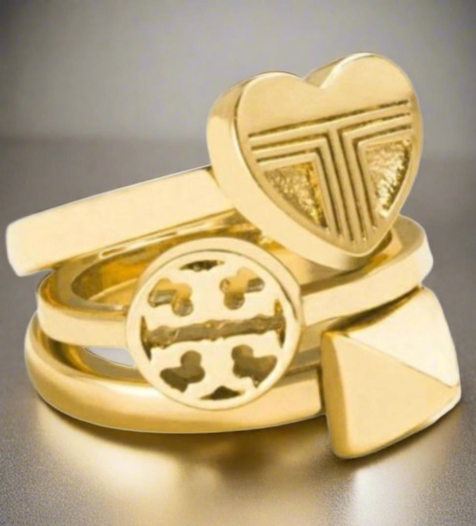 Tory Burch Stackable Gold Rings Band Ring Size 7