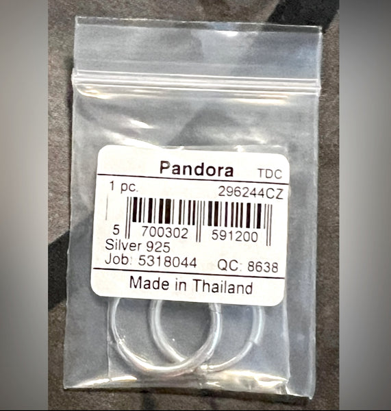 Pandora Droplets Simple Sparkling Hoop Earrings