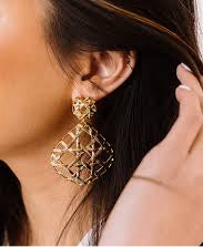 Kendra Scott Natalie Gold Statement Earrings In Gold Plated