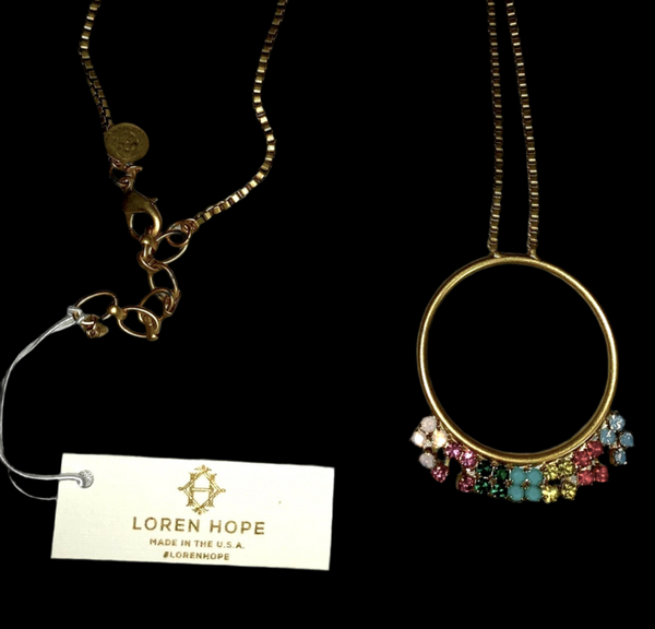 Loren Hope Emma Pendant Necklace With Multicolor Faceted Glass Stones