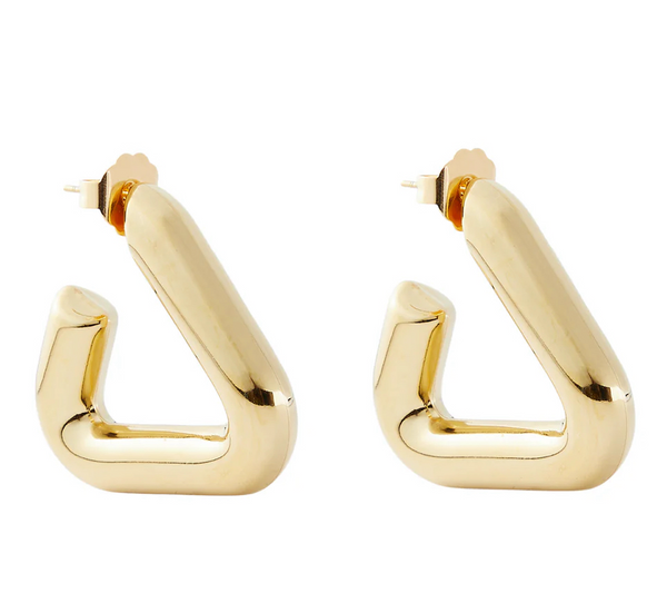 Brinker + Eliza Goldie 24K Gold Plated Triangular Hoops Earrings