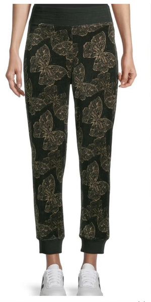 Johnny Was Zuri Modern Velour Sweatpants Black    XLarge