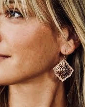 Kendra Scott Kirsten Drop Gold And Rose Gold Filigree Earrings