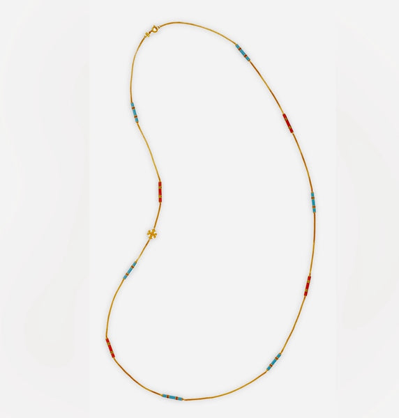 Tory Burch Kira 18K Gold-Plate & Enamel Colors Long Necklace