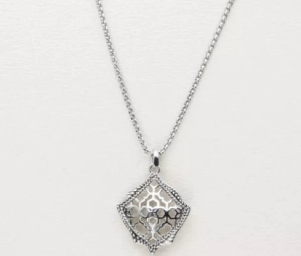 Kendra Scott Kacey Long Pendant Silver Filigree Necklace