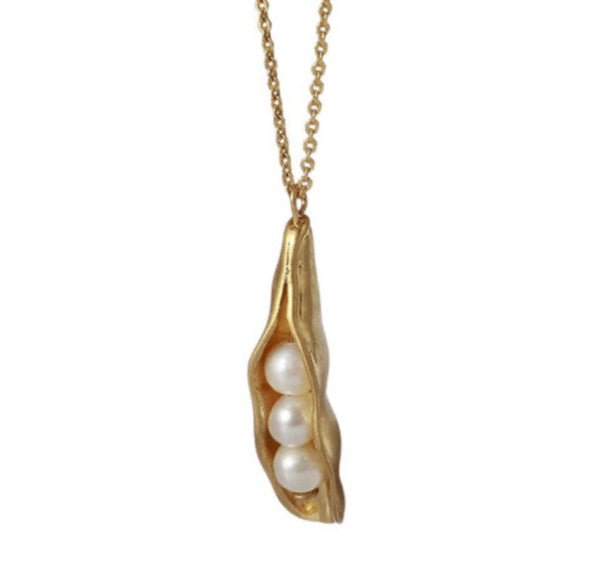 Tory Burch Gold Peapod Freshwater Pearl Necklace