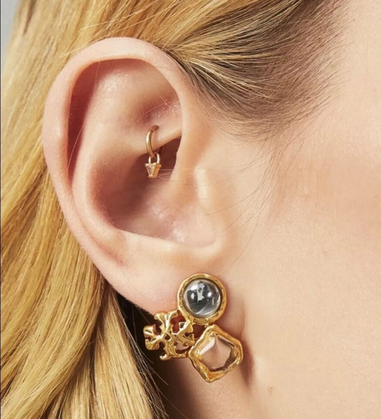 Tory Burch Roxanne Logo Cluster Stud Earrings