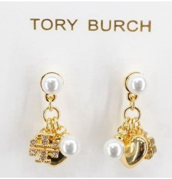 Tory Burch Kira Charms Gold Drop Earrings