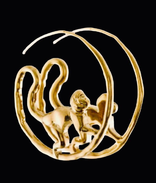 Tory Burch Monkey Call Of The Wild Hoop Earrings