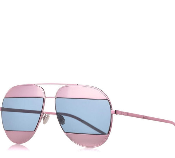 Dior Aviator Split Sunglasses 59MM  Blue-Pink Mirror Lenses