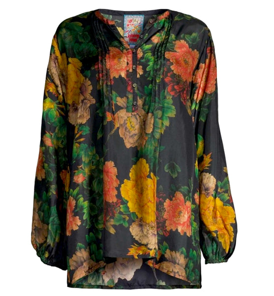 Johnny Was Bayani Printed Silk Tunic Size Medium