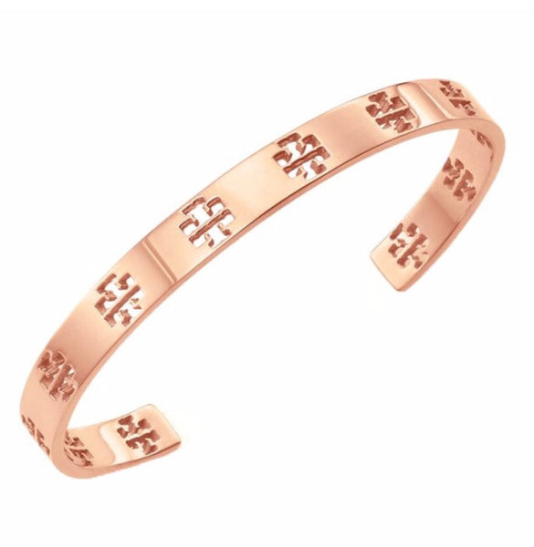 Tory Burch Rose Gold Pierced Cuff Bracelet