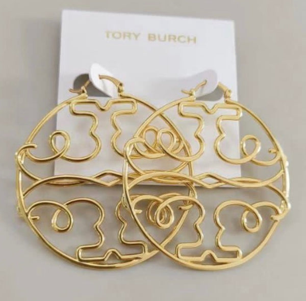 Tory Burch Twisted Miller 18K-Gold Plated Hoop Earrings