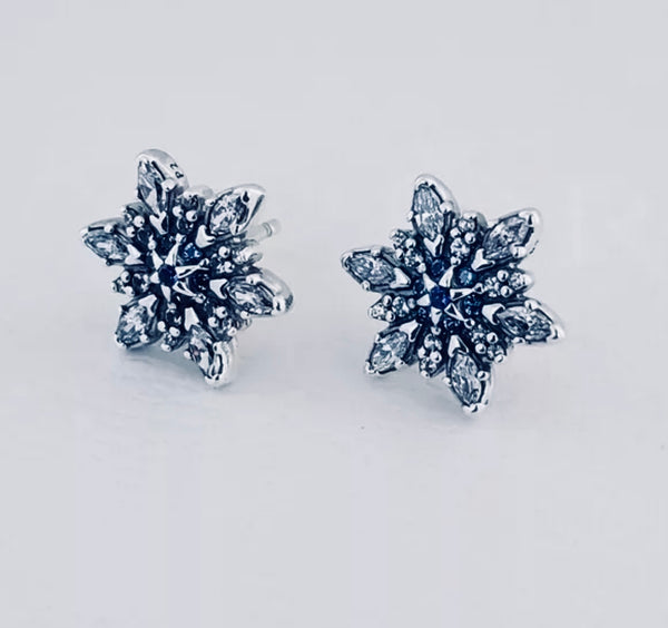 Pandora Crystalized Snowflake Stud Earrings