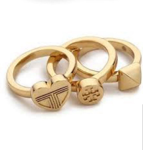 Tory Burch Stackable Gold Rings Band Ring Size 7