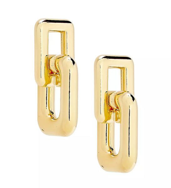 Binker + Eliza Hailey 24K Gold Plated Interlocking Link Drop Earrings