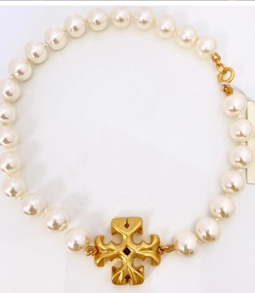 Tory Burch Roxanne Pearl Choker Necklace