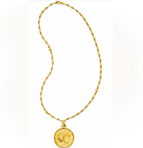 Tory Burch Roxanne Chain Necklace Medallion with Whimsical Embellishment Hangs