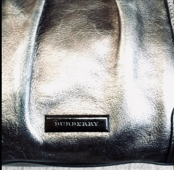 Burberry Protsum Metallic Silver Satchel Shoulder Bag