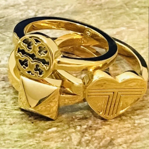 Tory Burch Stackable Gold Rings Band Ring Size 7