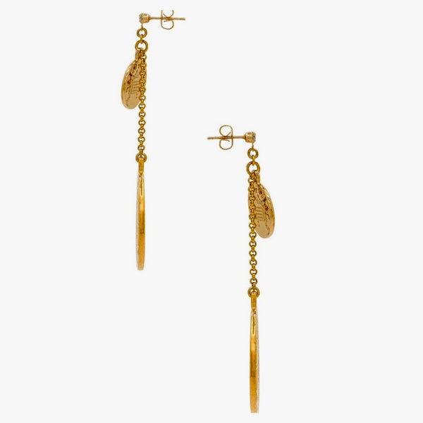 Shashi The Selena Double Coin Drop Earrings