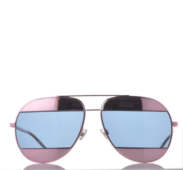 Dior Aviator Split Sunglasses 59MM  Blue-Pink Mirror Lenses