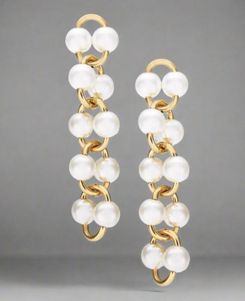 Kate Spade White Multi Nouveau Pearls Linear Drop Earrings