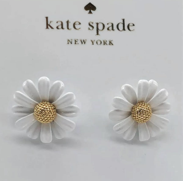 Kate Spade White Daisy Into the Bloom Stud Earrings