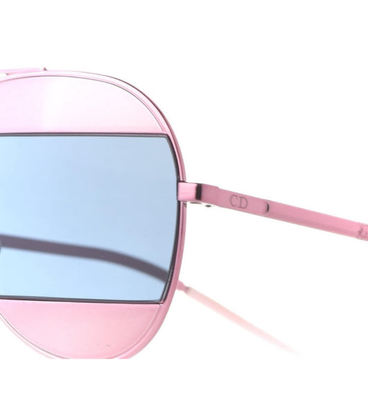 Dior Aviator Split Sunglasses 59MM  Blue-Pink Mirror Lenses