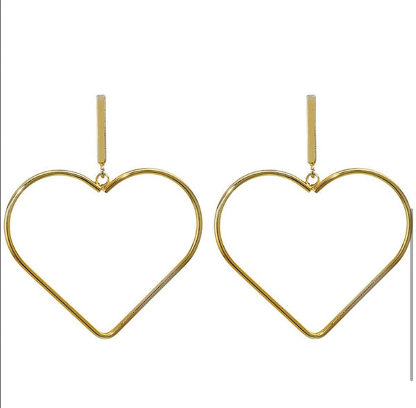 Shashi The Ryder Polished Gold Heart Earrings