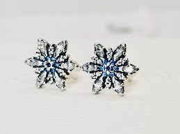 Pandora Crystalized Snowflake Stud Earrings