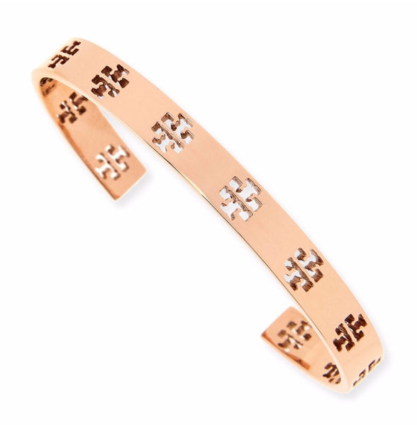 Tory Burch Rose Gold Pierced Cuff Bracelet