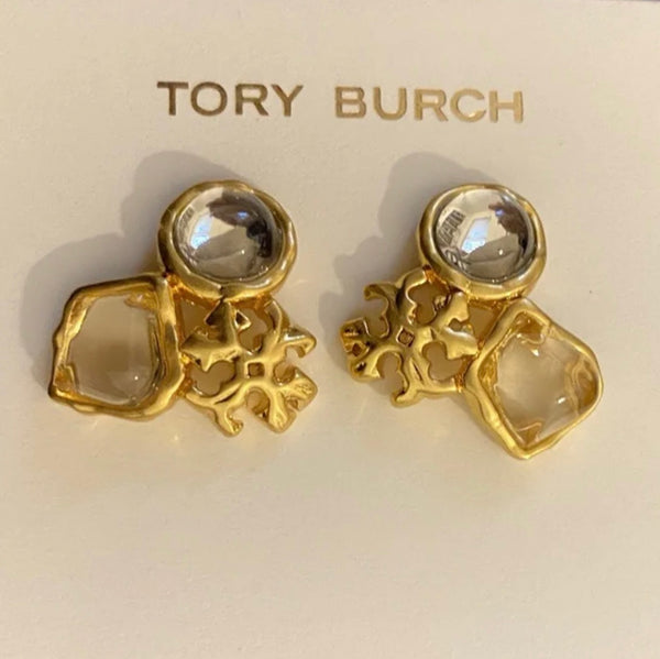 Tory Burch Roxanne Logo Cluster Stud Earrings