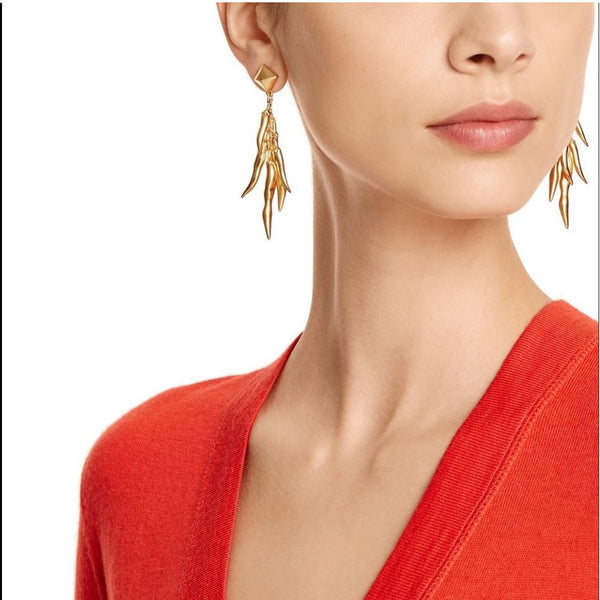 Tory Burch Gold Sylvan Chili Pepper Earrings