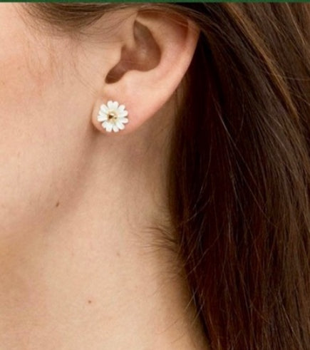 Kate Spade White Daisy Into the Bloom Stud Earrings