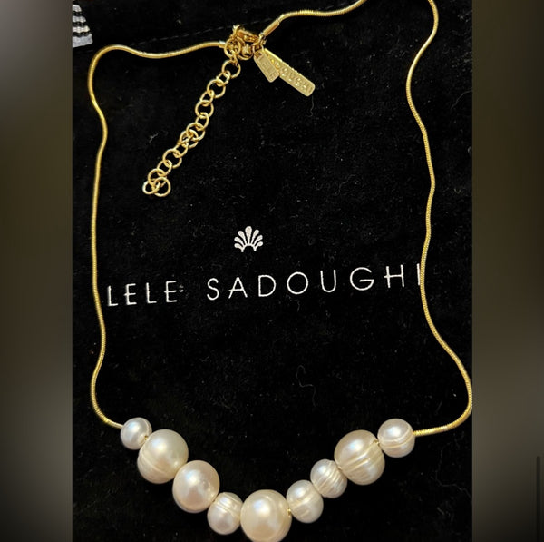 Lele Sadougui Freshwater Mix Baroque Pearl Charm Chain Bracelet